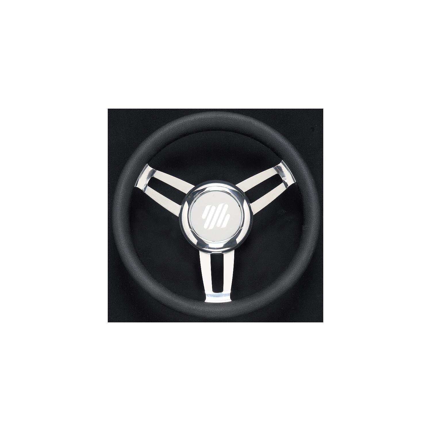 UFlex FOSCARIVCHB Foscari Steering Wheels, Black Vinyl Chrome