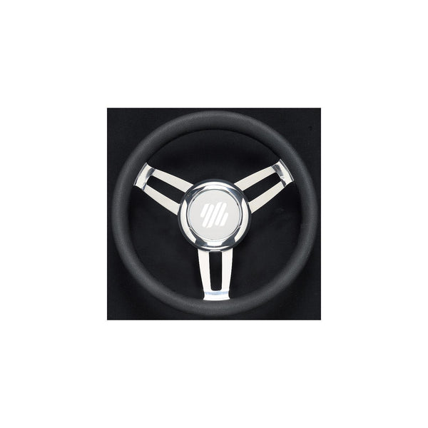 UFlex FOSCARIVCHB Foscari Steering Wheels, Black Vinyl Chrome