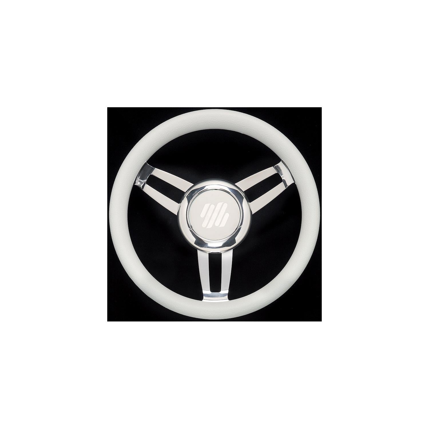 UFlex FOSCARIVCHW Foscari Steering Wheels, White Vinyl Chrome