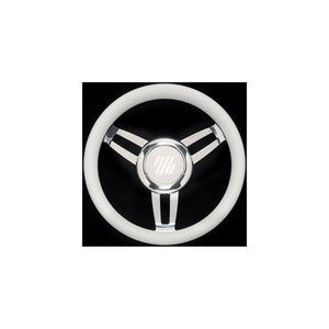 UFlex FOSCARIVCHW Foscari Steering Wheels, White Vinyl Chrome
