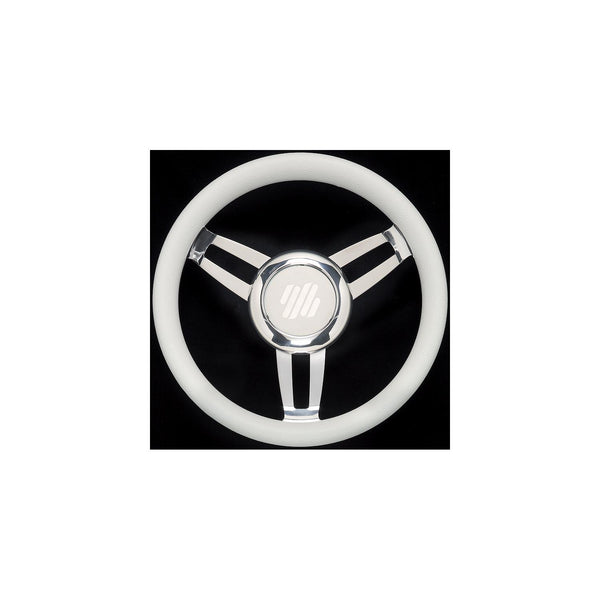 UFlex FOSCARIVCHW Foscari Steering Wheels, White Vinyl Chrome