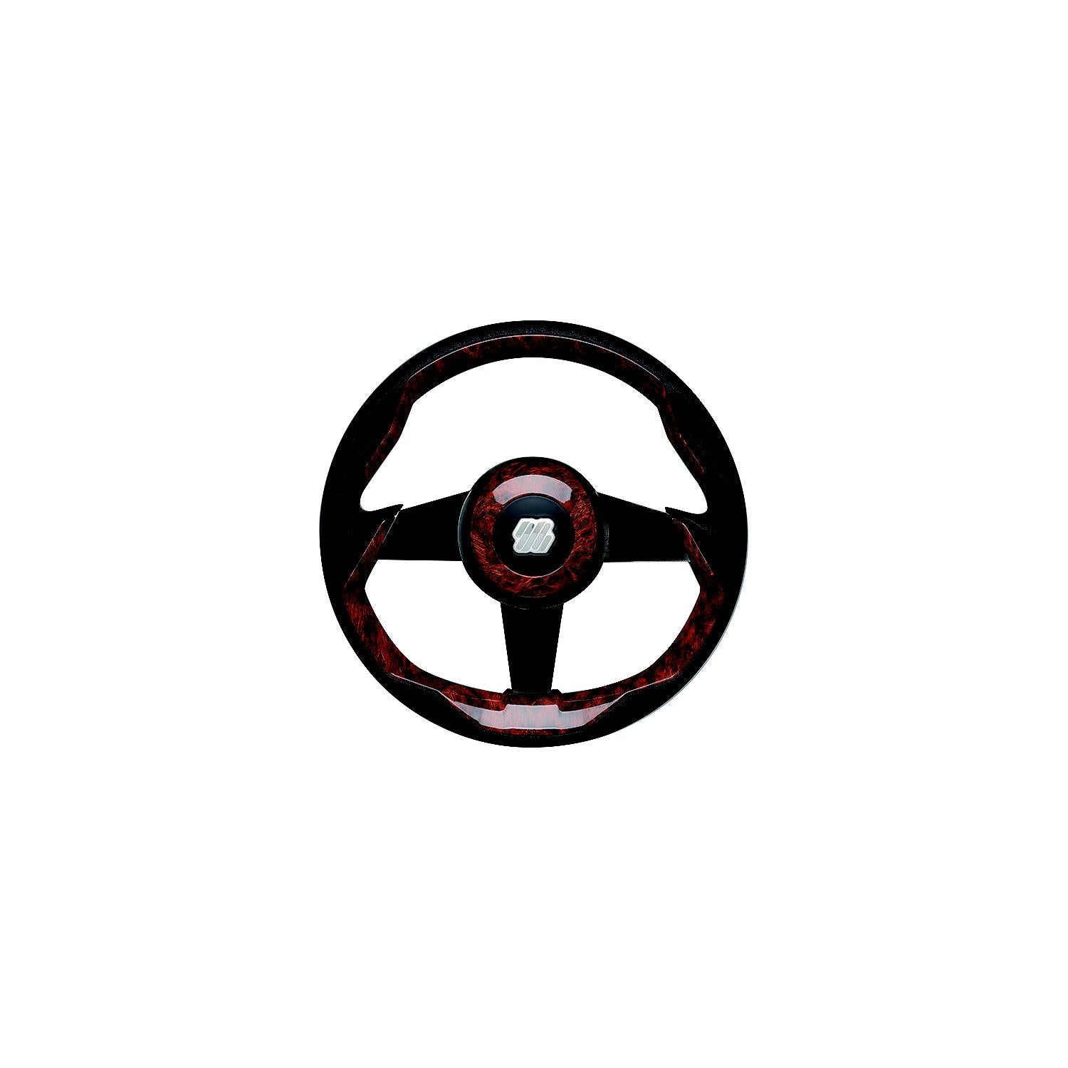 UFlex GRIMANI BR/B Uflex GRIMANIBRB Grimani Steering Wheel, Burlwood w/Black Spokes