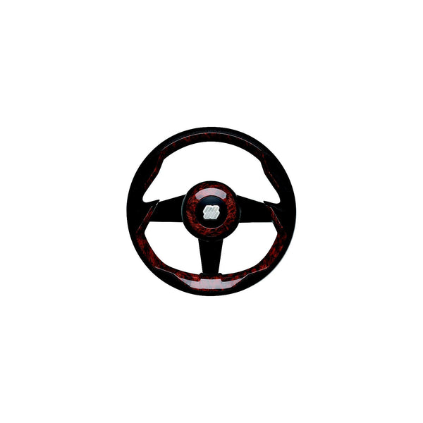 UFlex GRIMANI BR/B Uflex GRIMANIBRB Grimani Steering Wheel, Burlwood w/Black Spokes