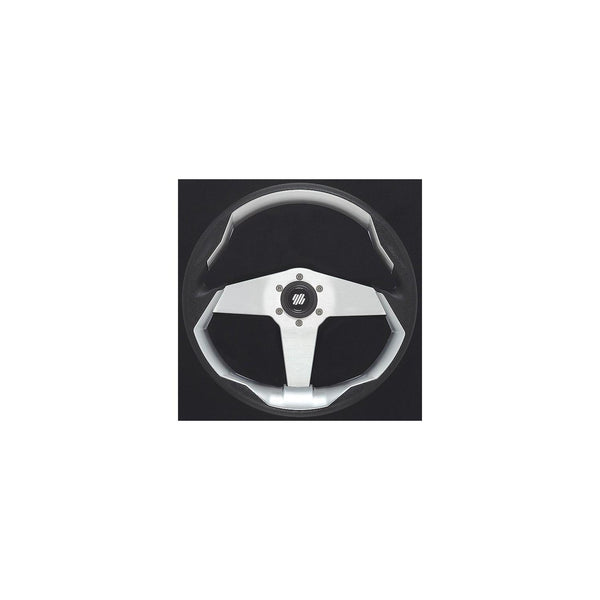 UFlex GRIMANI B/S/VE Uflex GRIMANIBSVE Grimani Steering Wheel, Black w/Silver Spokes