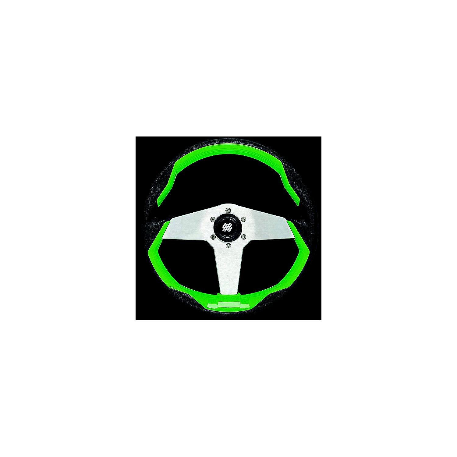 UFlex GRIMANI G/S Uflex GRIMANIGS Grimani Steering Wheel, Green w/Silver Spokes