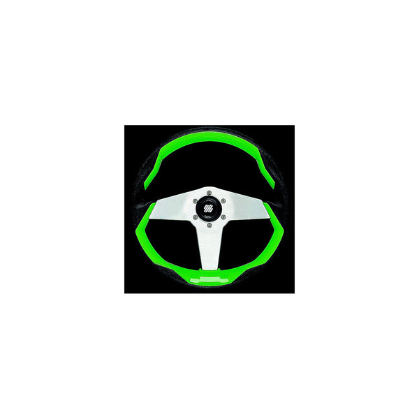 UFlex GRIMANI G/S Uflex GRIMANIGS Grimani Steering Wheel, Green w/Silver Spokes