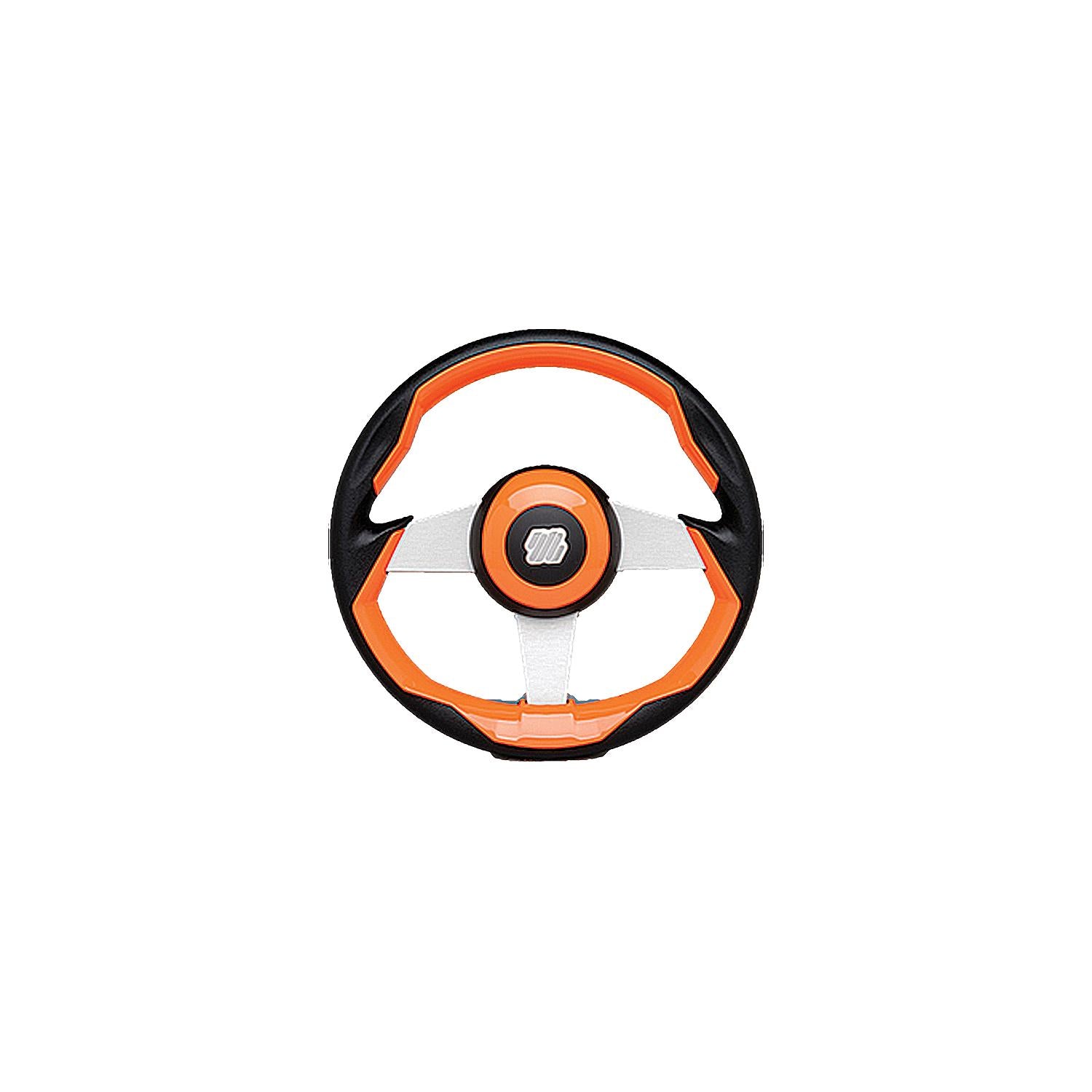 UFlex GRIMANI O/S Uflex GRIMANIOS Grimani Steering Wheel, Orange w/Silver Spokes