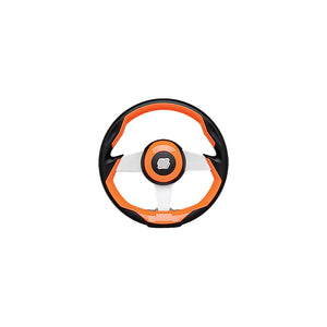 UFlex GRIMANI O/S Uflex GRIMANIOS Grimani Steering Wheel, Orange w/Silver Spokes