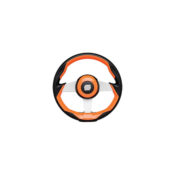 UFlex GRIMANI O/S Uflex GRIMANIOS Grimani Steering Wheel, Orange w/Silver Spokes