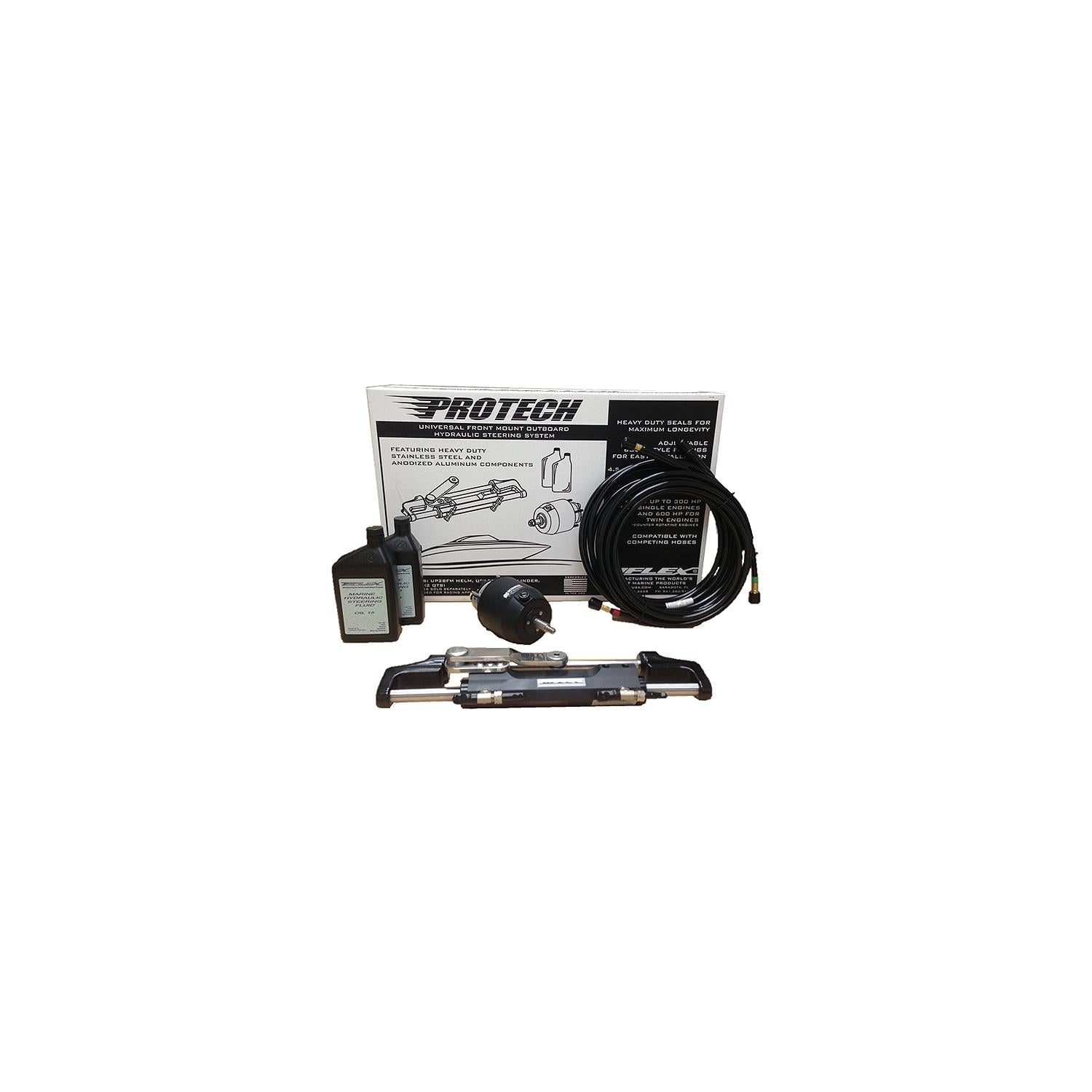 UFlex PROTECH10H20 Hydraulic Steering System for Mercury, Yamaha, Honda w/20' hoses included.