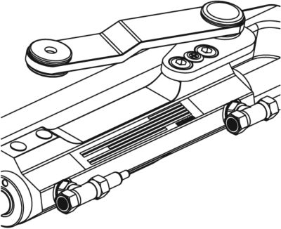 UFlex UC128TS-2 Uflex UC128TS2 Protech Front Mount Hydraulic Steering Cylinder, Starboard w/Offset Arm