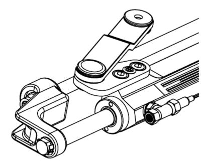 UFlex UC128-SVS 2P Uflex UC128SVS2P Silversteerâ„¢ Front Mount Hydraulic Port Steering Cylinder w/Offset Arm, 7.3cu.in.