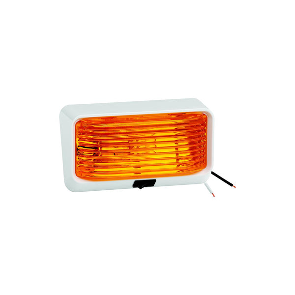 Fulton Performance 30-78-518 Bargman #78 12V Porch/Utility Light w/Switch, White w/Amber Lens