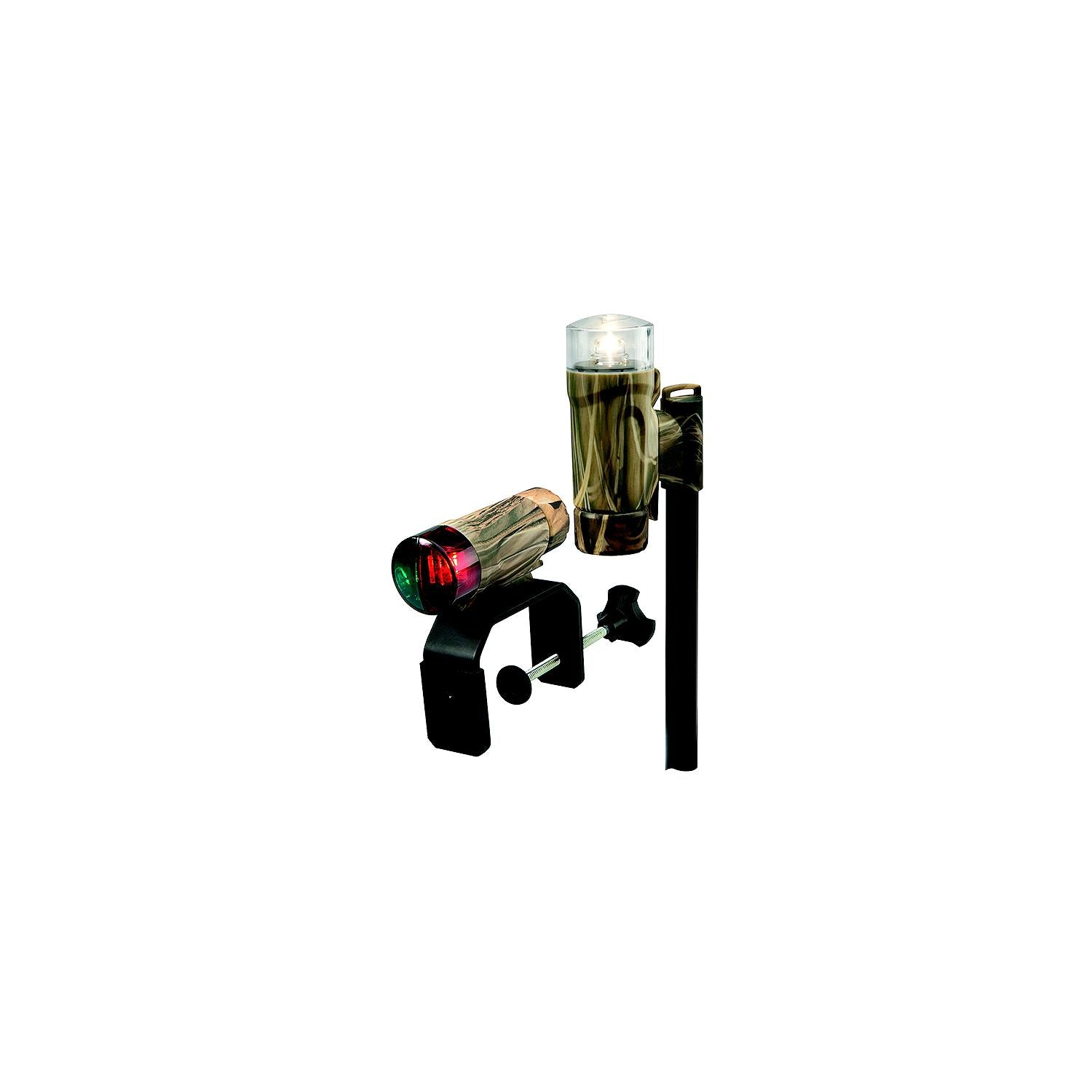 ATTWOOD 14195-7 Attwood 141957 C-Clamp Mount Portable LED Nav Light Kit w/Telescoping Pole, Real TreeÂ® Max-4 Camo