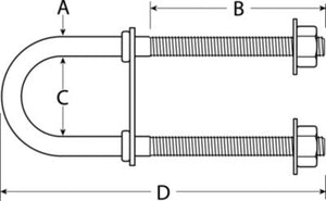 ATTWOOD 3392-3 Attwood Bow Eye U-Bolt 1/2