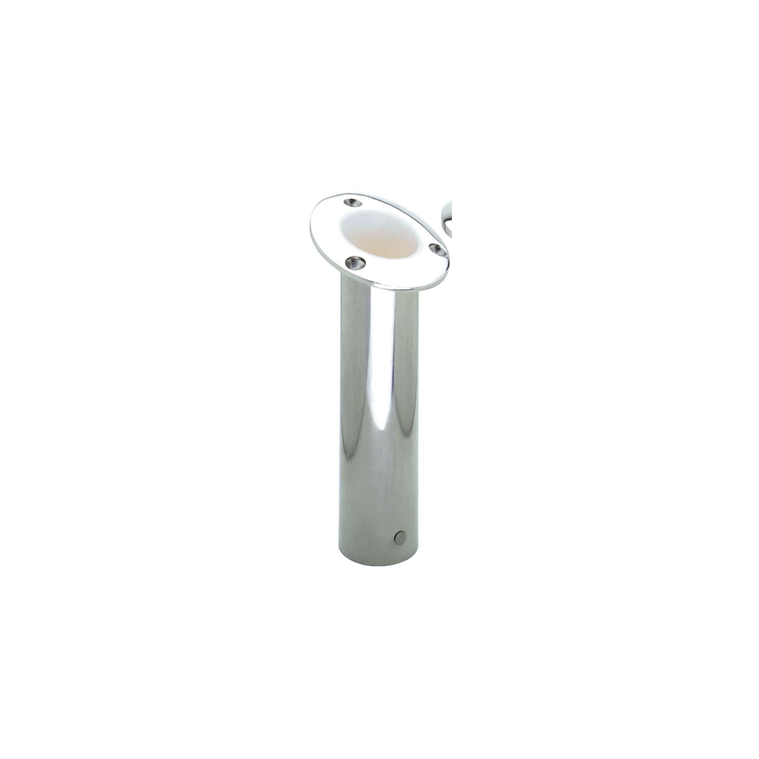 ATTWOOD 66363W7 Attwood Rod Holder Flush Mount Stainless Steel 15 Degree White Open End