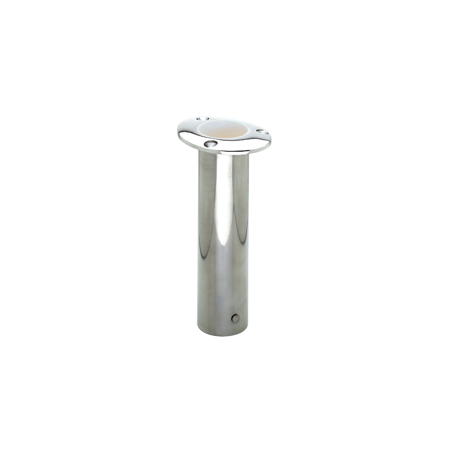 ATTWOOD 66364W7 Attwood Rod Holder Flush Mount Stainless Steel 0 Degree White Open End