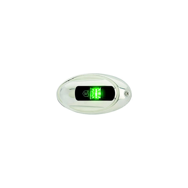 ATTWOOD NV4012SSG-7 Attwood LightArmor LED Vertical Surface Mount Starboard Side Light, Oval