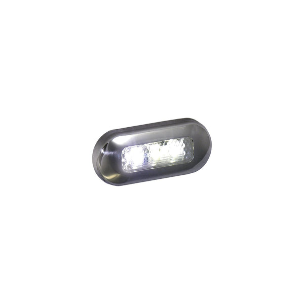 T-H Marine LED51825DP LED Oblong Courtesy Light With Stainless Steel Bezel
