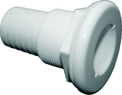 T-H Marine TH1502DP Straight Thru-Hull Fitting For Hose, White