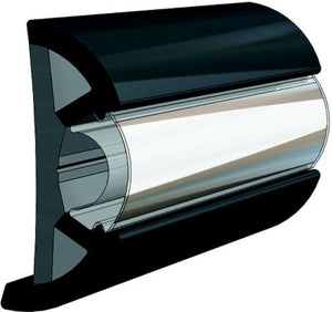 Taco Metals V11-9970BKA100-1 V119970BKA1001 Suproflex Rub Rail Moulding Only, Large, 100', Black