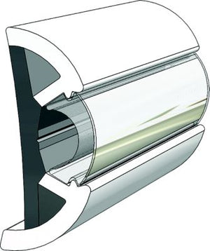 Taco Metals V11-9960WCM60-2 V119960WCM602 Suproflex Rub Rail Kit, Small, 60', White/Chrome