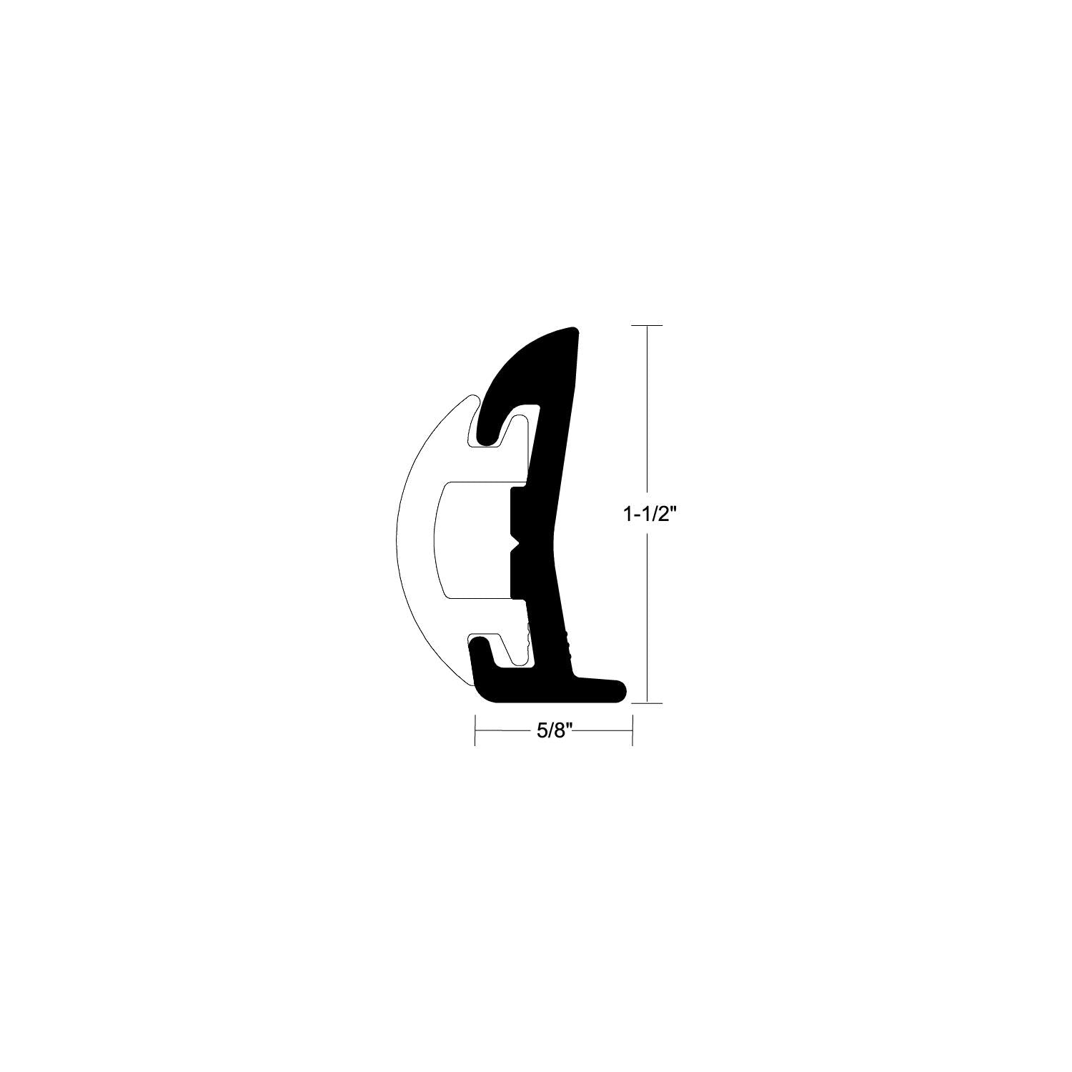 Taco Metals V21-9678WHA20D Rigid Rubrail 1-1/2