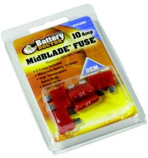 Wirthco 24360 Battery Doctor Midbladeâ„¢ ATO/ATC Fuses, 10A, 5/Pk