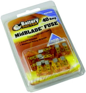 Wirthco 24390 Battery Doctor Midbladeâ„¢ ATO/ATC Fuses, 40A, 5/Pk