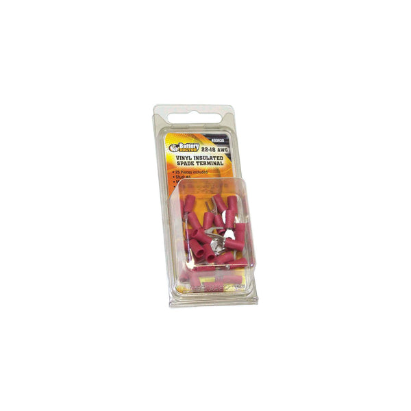 Wirthco 80838 Battery Doctor Red Vinyl Insulated Spade Terminal, 16-14 AWG, 25/Pk.