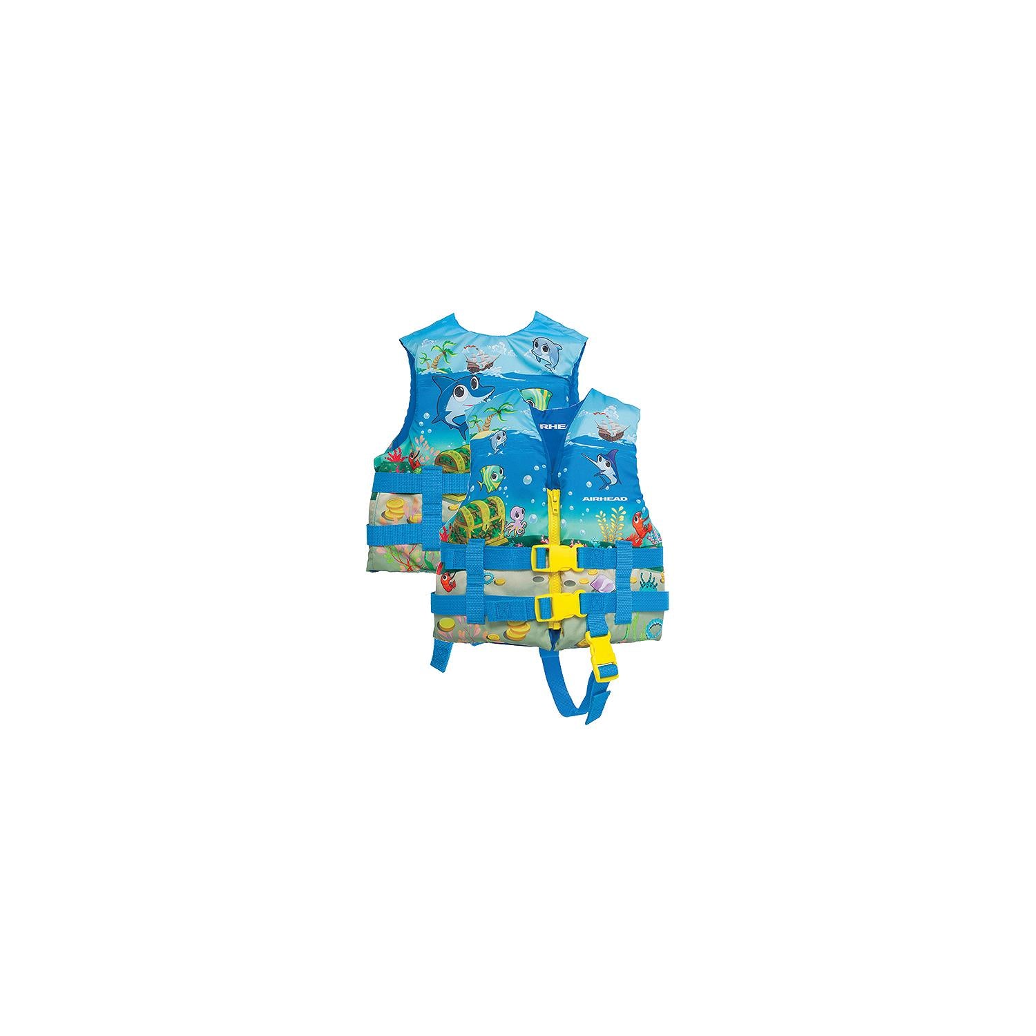 Airhead 30088-02-A 3008802A Treasure Life Jacket, Infant, Blue Chest / Sea Theme