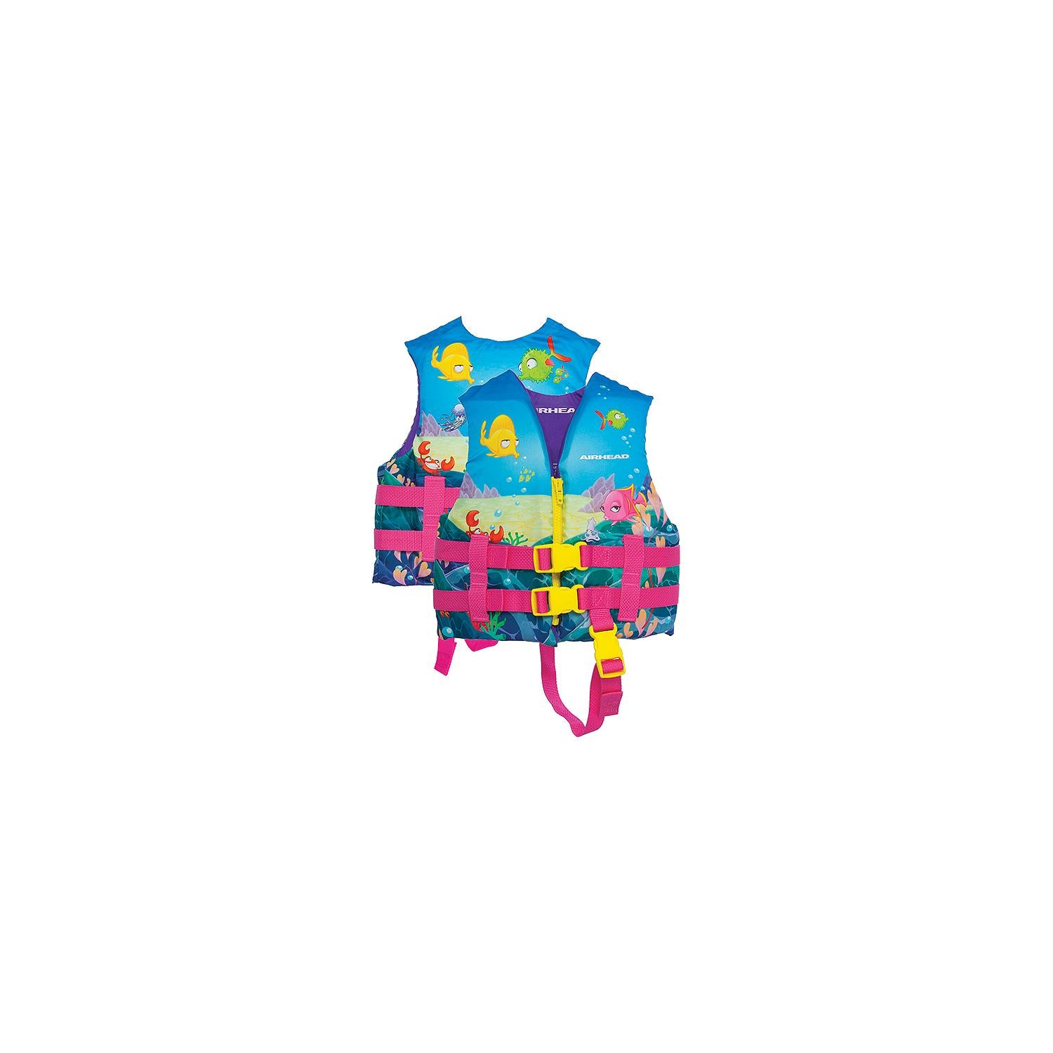 Airhead 30089-02-A 1008901A Reef Nylon Vest, Child, Pink / Sea Life Theme