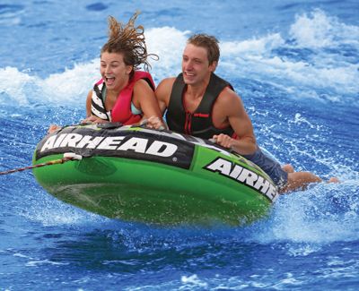 Airhead AHT22SL Inflatable 2 Person Rider Green SliceÂ® Deck Tube