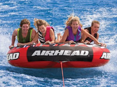 Airhead AHT42MSL Inflatable 4 Person Red Mega SliceÂ® Deck Tube