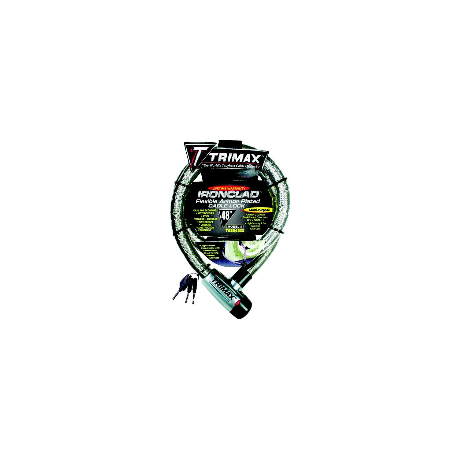 Trimax Locks TG3048SX Ironclad Armor Plated Stainless Locking Cable, 26mm x 4'