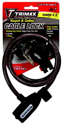 Trimax Locks TKC106 Quadra-Braid 6 x 10mm Keyed Cable Lock