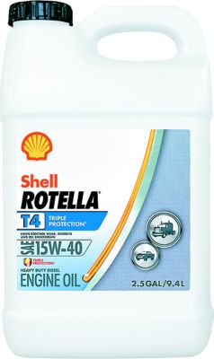 Shell Oil 550045127 RotellaÂ® T4 Triple-ProtectionÂ® Heavy-Duty Diesel Motor Oil, 15W-40, 2.5 Gal.