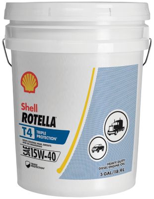 Shell Oil 550045128 RotellaÂ® T Triple-ProtectionÂ® Heavy-Duty Diesel Motor Oil, 15W-40, 5 Gal.
