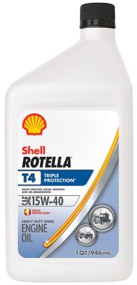 Shell Oil 550049483 RotellaÂ® T4 Triple-ProtectionÂ® Heavy-Duty Diesel Motor Oil, 15W-40, Qt.