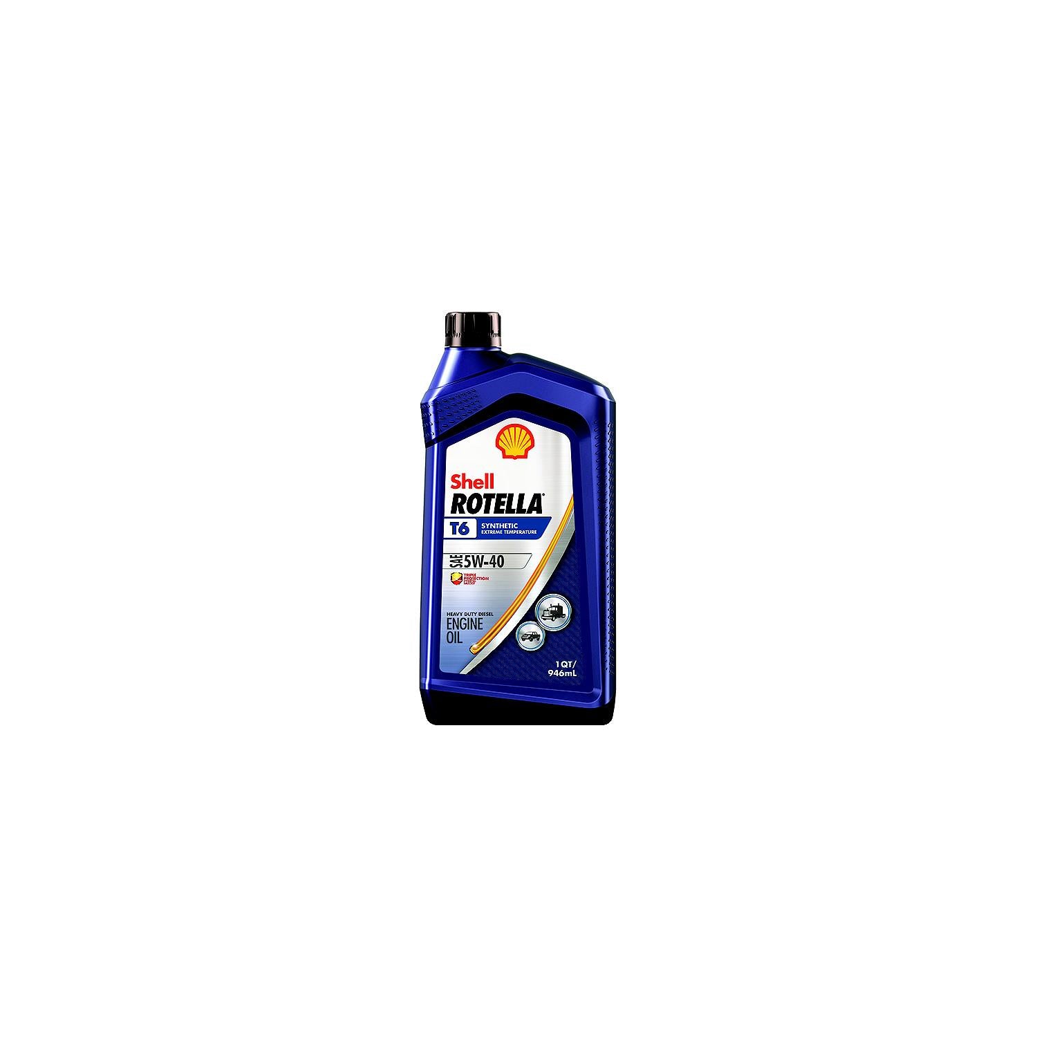 Shell Oil 550049479 RotellaÂ® T6 Synthetic Heavy Duty Diesel Engine Oil, 5W-40, Qt