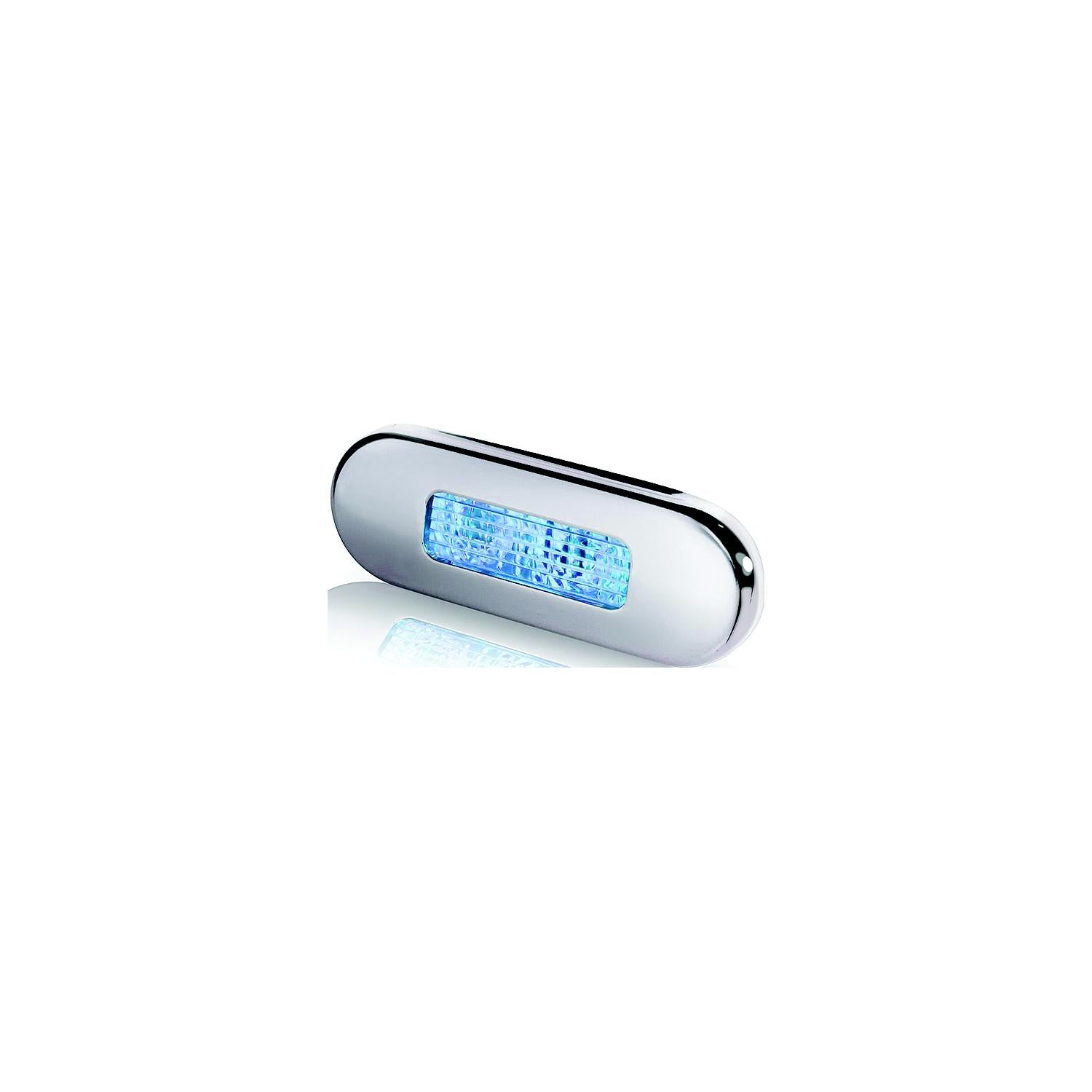 Hella 959680611 Oblong LED Step Lamp, 12/24V, SS w/Blue LEDs
