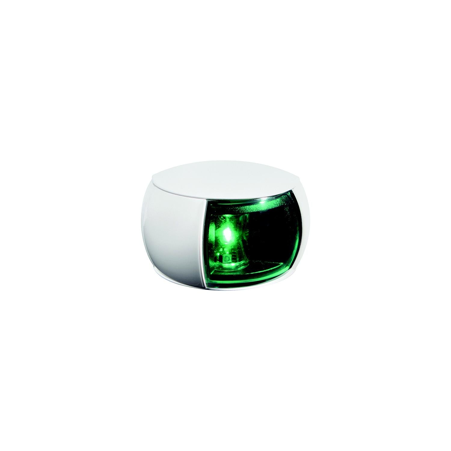 Hella 980520211 NaviLEDÂ® Starboard (Green) Side Light Only, White w/Green Lens, 1 ea.