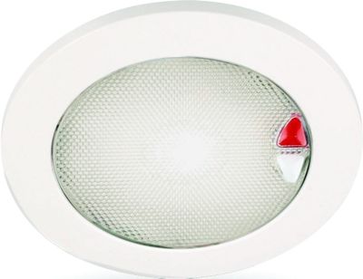 Hella 980630102 EuroLEDÂ® 150 Round Touch Lamp, Warm White/Red w/Polished Stainless Steel Rim