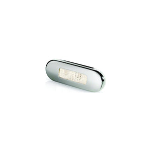 Hella 980869401 Oblong LED Surface Mount Courtesy Lamp, Warm White LEDs w/SS Rim
