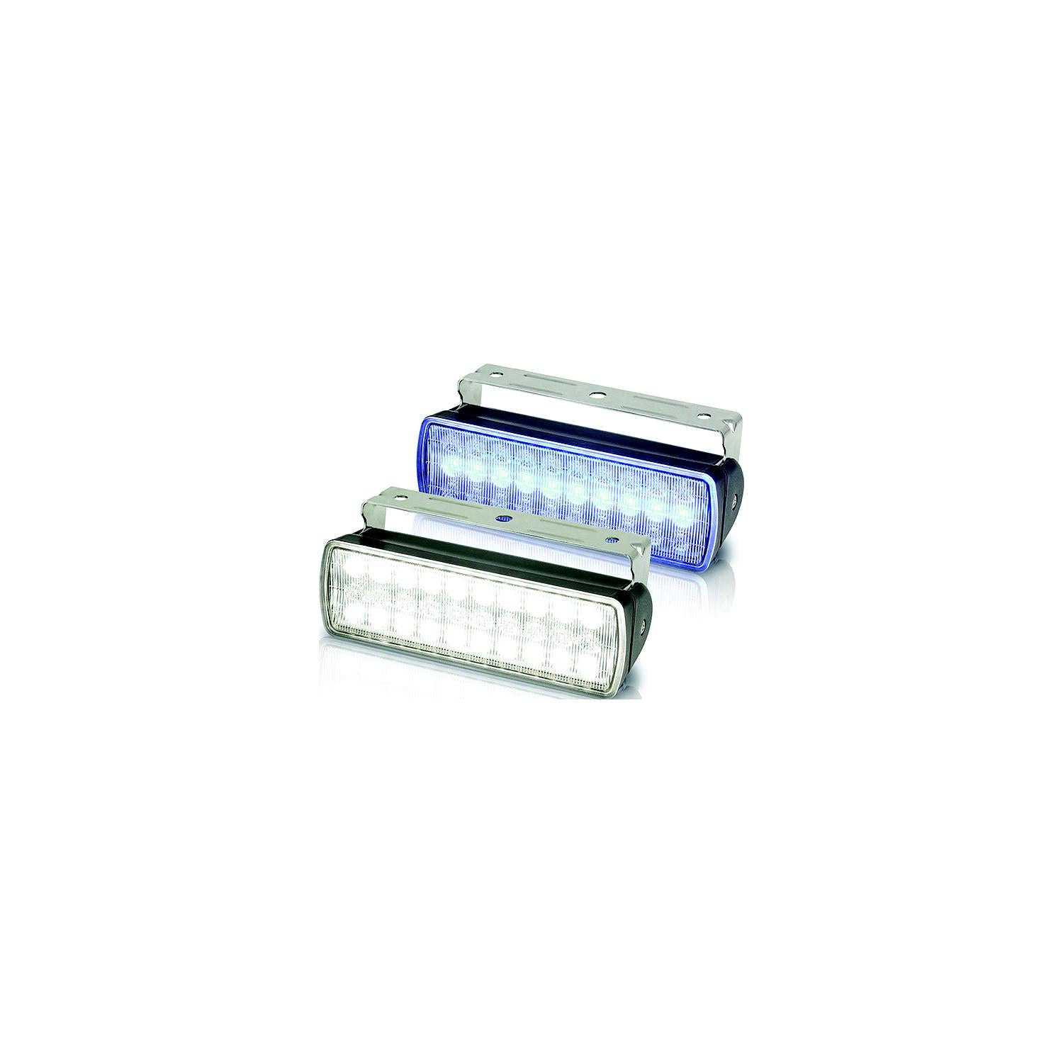 Hella 980950061 Sea Hawk XL Dual Color LED Floodlight, Black Housing, Blue/White Lights