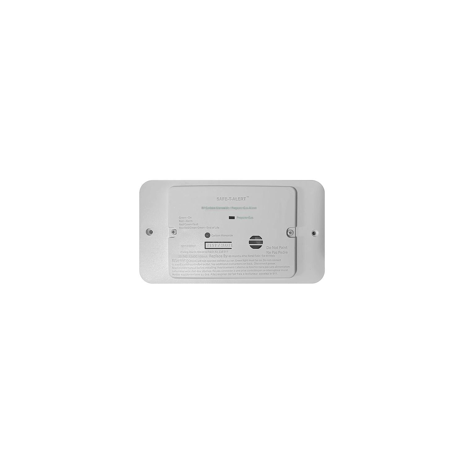 MTI Industries 25-742-WT-TR Safe-T-Alert 25742WTTR 25 Series - Dual Propane/LP And Carbon Monoxide Alarm w/Trim Ring, White