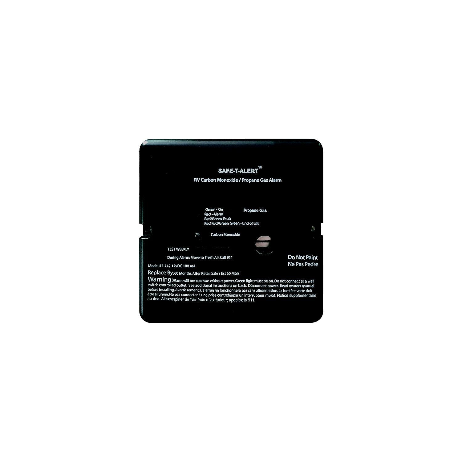 MTI Industries 45-742-BL Safe t Alert 45 Series - Dual Carbon Monoxide / Propane Alarm, Black