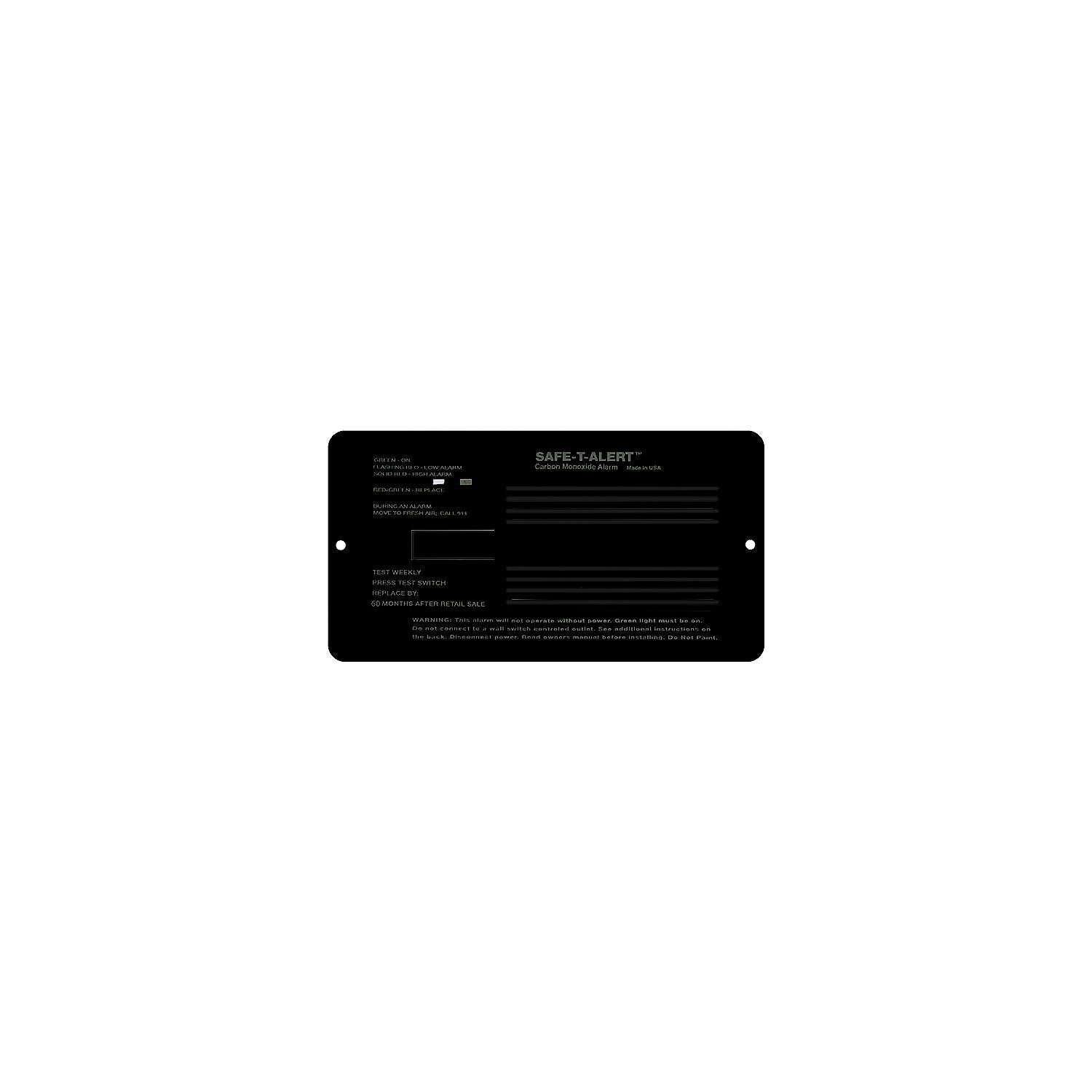 MTI Industries 65-542-P-BL 12V 65 Series Safe-T-Alert Surface Mount RV Carbon Monoxide (CO) Alarm, Black