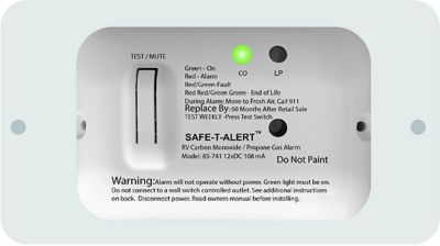 MTI Industries 85-741-WT-TR 85741WT 85 Series Safe-T-Alert CO/Propane Alarm, White