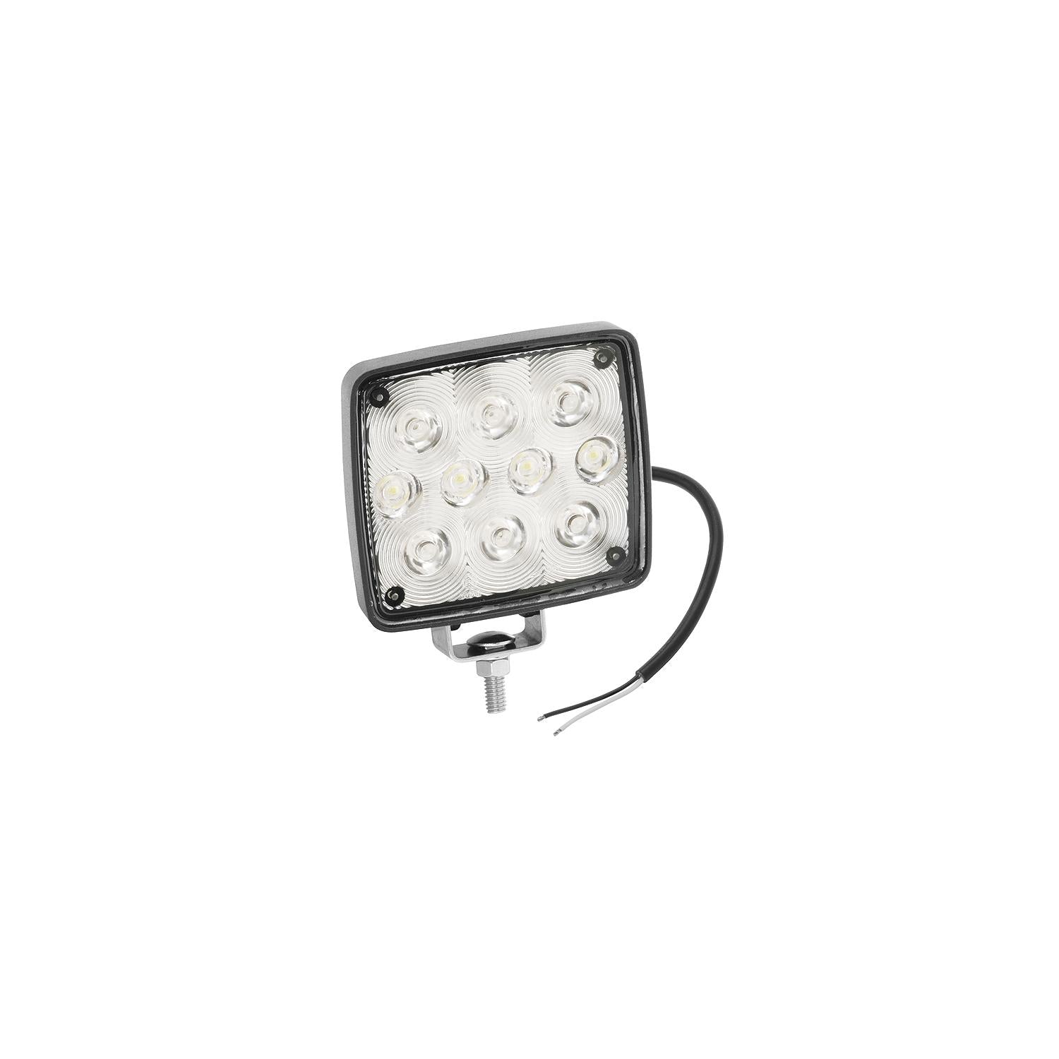 Wesbar 54209-002 White LED Exterior Work Lamp, 10 Diode, Round, Bracket Mt.